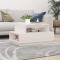 vidaXL Konferenčný stolík biely 80x55x40,5 cm borovicový masív