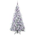 vidaXL Umelý Sklápací Vianočný Stromček Biela 180 cm PE a PVC