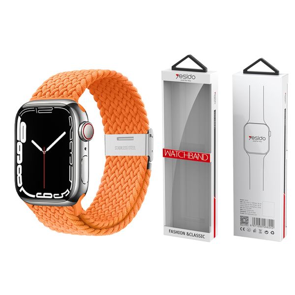 YESIDO WB23 PLETENÝ REMIENOK pre APPLE WATCH 38/40/41 ORANŽOVÝ