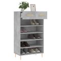vidaXL Botník betónovo sivý 60x35x105 cm kompozitné drevo