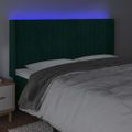 vidaXL Čelo postele s LED tmavozelené 183x16x118/128 cm zamat