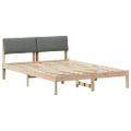 vidaXL Rám postele hnedá a tmavosivá 140 x 190 cm Borovicový masív