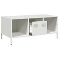 vidaXL Konferenčný stolík biely 101,5x50x43,5 cm oceľ