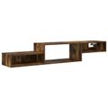 vidaXL Nástenný TV kabinet Nástenná montáž Dymový dub 150 x 28 x 26 cm
