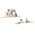vidaXL Plávajúce nástenné police 2 ks dub a biele 120x23,5x3,8 cm MDF
