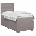 vidaXL Posteľ boxspring s matracom Sivohnedá 100 x 200 cm Látka