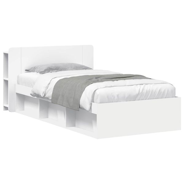 vidaXL Rám postele so skladom Biela 80 x 200 cm Kompozitné drevo