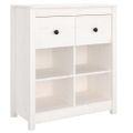 vidaXL Komoda biela 70x35x80 cm borovicový masív