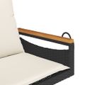 vidaXL Hojdacia lavica s vankúšmi čierna 63x62x40 cm polyratan