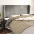 vidaXL Čelo postele so záhybmi bledosivé 163x23x118/128 cm zamat