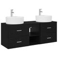 vidaXL Set kabinetov do kúpeľne 3 ks Čierna 49,5 x 44,5 x 65 cm