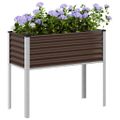 vidaXL Záhradný kvetináč hnedý 100x45x90 cm oceľový