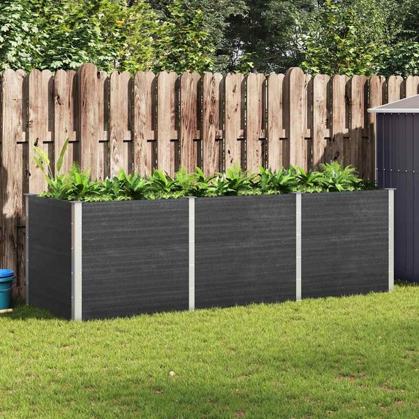 vidaXL Vyvýšený záhradný záhon 300x100x91 cm WPC sivý