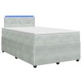 vidaXL Posteľ boxspring s matracom Svetlosivá 120 x 190 cm Zamat