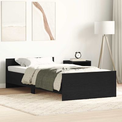 vidaXL Posteľný rám bez matraca čierny dub 75x190 cm kompozitné drevo