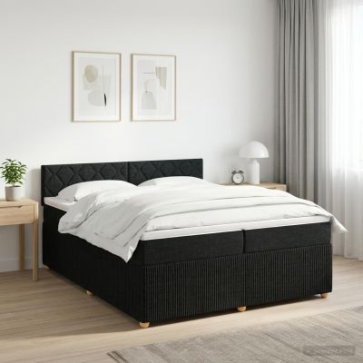 vidaXL Posteľ boxspring s matracom Čierna 200 x 200 cm Látka