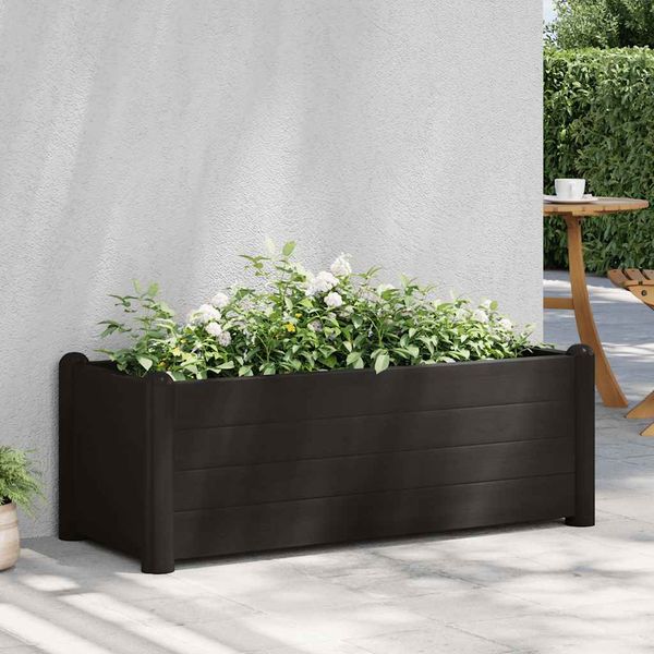 vidaXL Vyvýšený záhradný záhon PP antracitový 100x43x35 cm