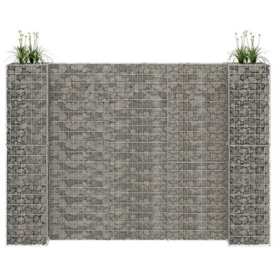 vidaXL Gabiónový kvetináč v tvare H, oceľový drôt 260x40x180 cm