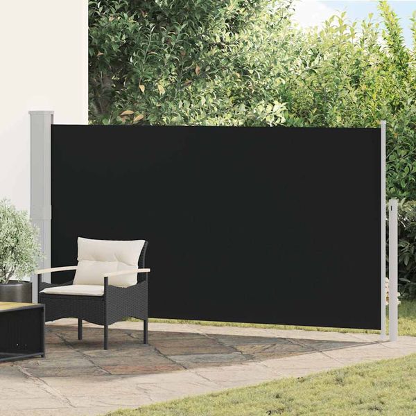 vidaXL Zaťahovacia bočná markíza na terasu 170x300 cm, čierna