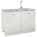 vidaXL Kuchynský drez, 2 vaničky, strieborný 1200x500x155 mm, oceľ