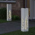vidaXL Solárne LED svetlo na chodník 2 ks Teplá biela 18 x 18 x 80 cm