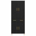vidaXL Highboard Čierny dub 69,5 x 34 x 180 cm Kompozitné drevo