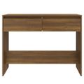 vidaXL Konzolový stolík, hnedý dub 100x35x76,5 cm, kompozitné drevo