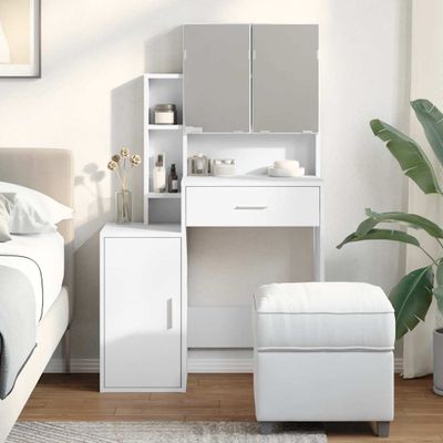 vidaXL Toaletný stolík so skrinkou biely 80x35x132 cm