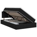 vidaXL Postel s úložným prostorem a matrací Čierna 120 x 200 cm Zamat