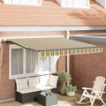vidaXL Sklopná markíza Zelená a žltá 350 x 250 cm Tkanina a hliník