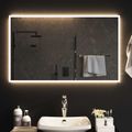 vidaXL Zrkadlo do kúpeľne s LED Priehľadná 100 x 60 cm tvrdené sklo