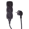Prodlužovací kabel EMOS PC0311 / 1,5 m / 3 zásuvky / čierny / PVC / 1 mm2