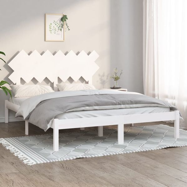 vidaXL Posteľný rám biely 140x200 cm masívne drevo