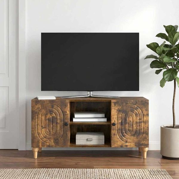 vidaXL TV skrinka Dymový dub 102 x 34,5 x 50 cm Kompozitné drevo