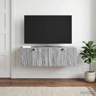 vidaXL Nástenná TV skrinka Nástenný Sivá sonoma 98 x 31 x 30 cm
