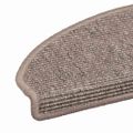 vidaXL Schodové rohože 15 ks 65x21x4 cm tmavo béžové, polkruhové, veľké