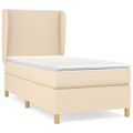 vidaXL Posteľný rám boxsping s matracom krémový 90x200 cm látka