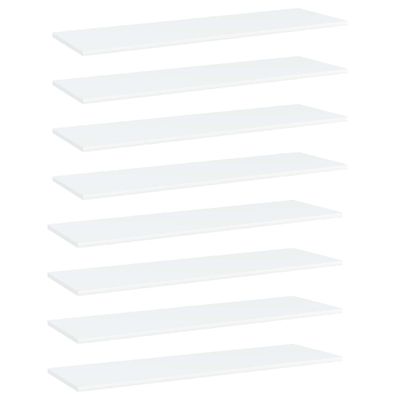 vidaXL Prídavné police 8 ks, biele 100x30x1,5 cm, drevotrieska