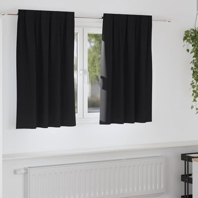 vidaXL Záclony na zatemnenie s krúžkami 2 pcs Čierna 140 x 140 cm