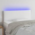 vidaXL Čelo postele s LED biele 80x5x78/88 cm umelá koža