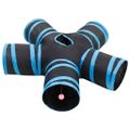 vidaXL Tunel pre mačky 5-cestný čierno-modrý 25 cm polyester
