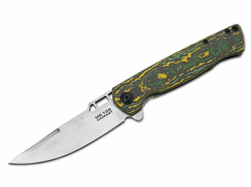 Böker Plus 01BO909DAM ME 109 Damast vreckový nôž 8 cm, damašek, titán, uhlíkové vlákno, kamufláž