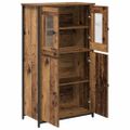 vidaXL Highboard Staré drevo 62 x 32 x 106,5 cm Kompozitné drevo