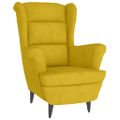 vidaXL Kreslo wingback s podnožkou horčicovo-žlté zamatové