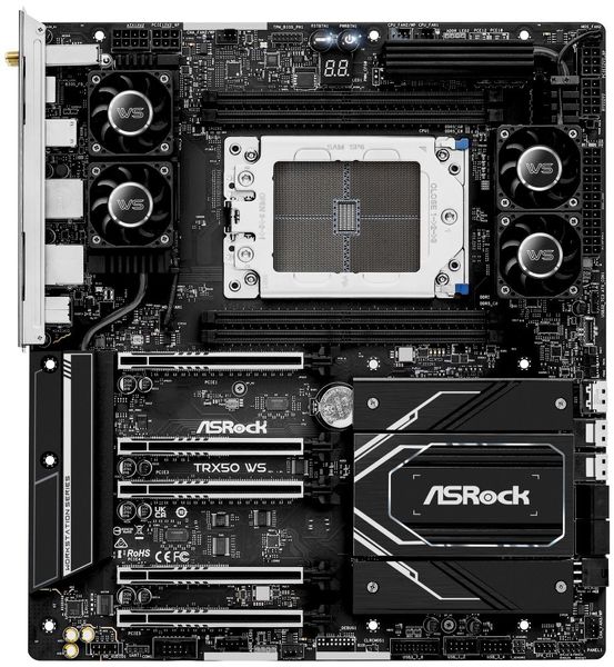 ASRock TRX50 WS / AMD TRX50 / 4x DDR5 DIMM ECC / 2x M.2 / 2x SlimSAS/ MCIO / USB-C / WiFi / EATX Základná doska, AMD TRX50, TR5, 4× DDR5 DIMM ECC (max. 1024GB), 2× M.2, 2× SlimSAS, MCIO, Wi-Fi, USB-C, EATX