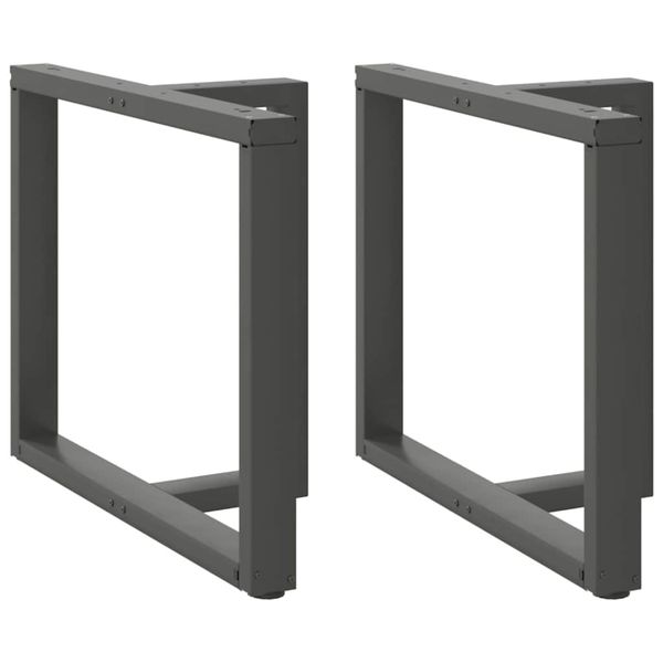 vidaXL Nohy k jedálenskému stolu v tvare T, 2 ks, antracitové, 100x35x(72-73) cm, oceľ
