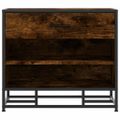vidaXL Lavica na topánky dymový dub 60x40x53,5 cm kompozitné drevo+kov