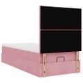 vidaXL Osmanský rám postele s matracmi ružová 90x200 cm zamat