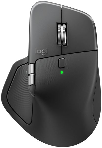 Logitech myš MX Master 4 graphite Bezdrátová myš, 8K DPI, hmatová odezva, Actions Ring, MagSpeed kolecko, Bluetooth 5.1, 70 dní výdrž, grafitová