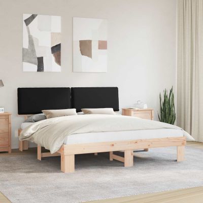 vidaXL Rám postele s čalúneným čelom Čierna 180 x 200 cm
